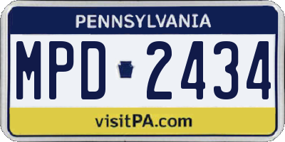 PA license plate MPD2434
