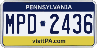 PA license plate MPD2436