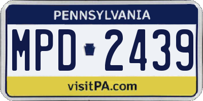 PA license plate MPD2439