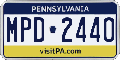 PA license plate MPD2440