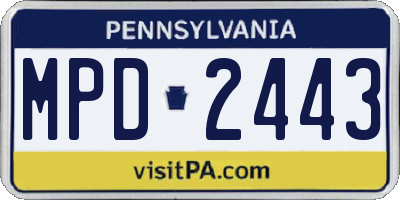 PA license plate MPD2443
