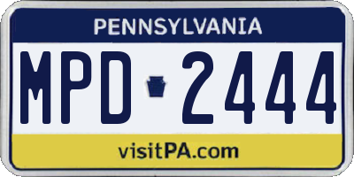 PA license plate MPD2444