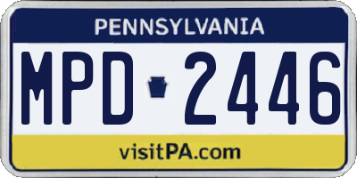 PA license plate MPD2446