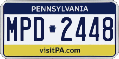 PA license plate MPD2448