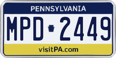 PA license plate MPD2449