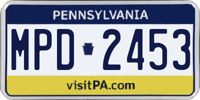 PA license plate MPD2453