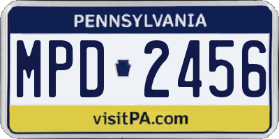PA license plate MPD2456