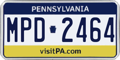 PA license plate MPD2464