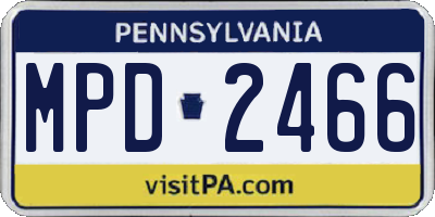 PA license plate MPD2466