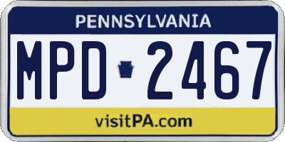 PA license plate MPD2467