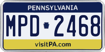 PA license plate MPD2468