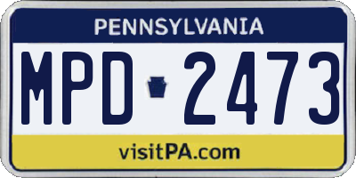 PA license plate MPD2473