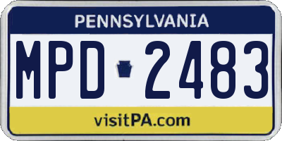PA license plate MPD2483