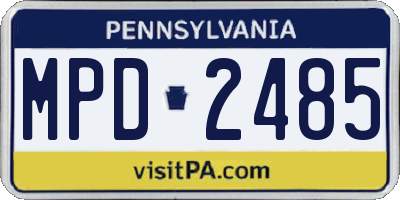 PA license plate MPD2485