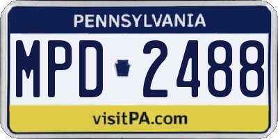 PA license plate MPD2488