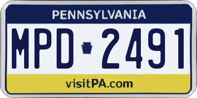 PA license plate MPD2491
