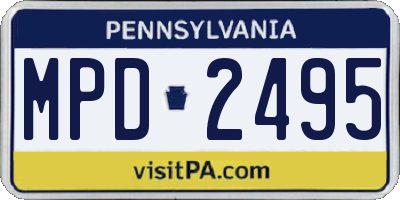 PA license plate MPD2495