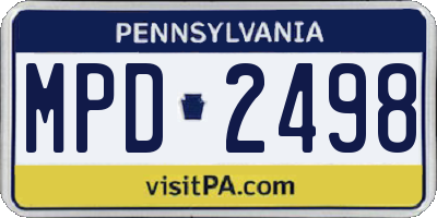 PA license plate MPD2498