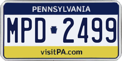 PA license plate MPD2499