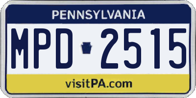 PA license plate MPD2515