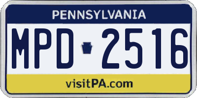 PA license plate MPD2516