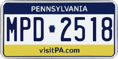 PA license plate MPD2518
