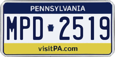 PA license plate MPD2519