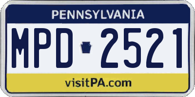PA license plate MPD2521