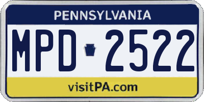PA license plate MPD2522