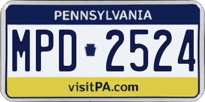 PA license plate MPD2524