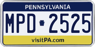 PA license plate MPD2525