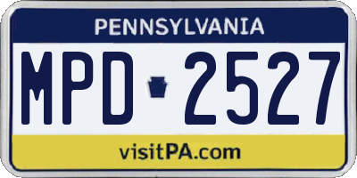 PA license plate MPD2527