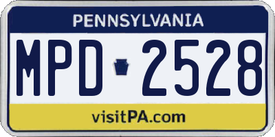 PA license plate MPD2528