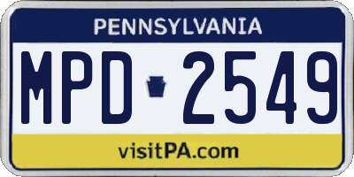 PA license plate MPD2549