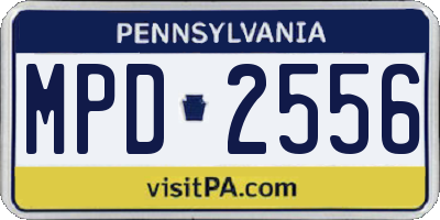 PA license plate MPD2556