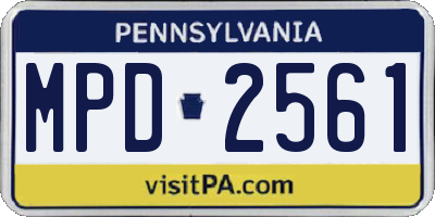PA license plate MPD2561