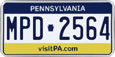 PA license plate MPD2564