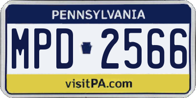 PA license plate MPD2566