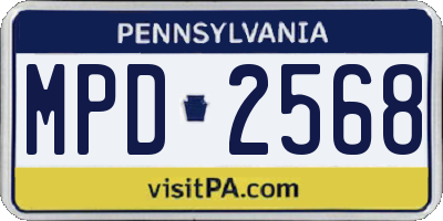 PA license plate MPD2568
