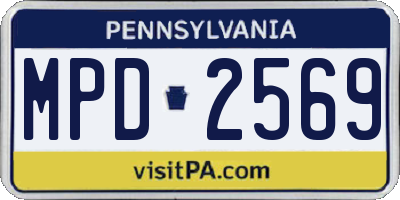 PA license plate MPD2569