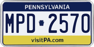 PA license plate MPD2570