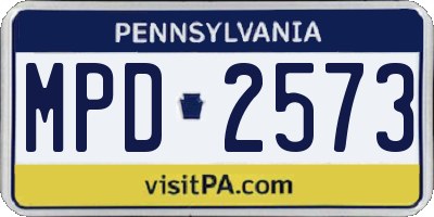 PA license plate MPD2573