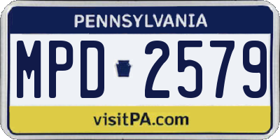 PA license plate MPD2579