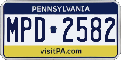 PA license plate MPD2582