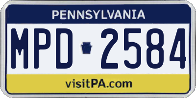 PA license plate MPD2584