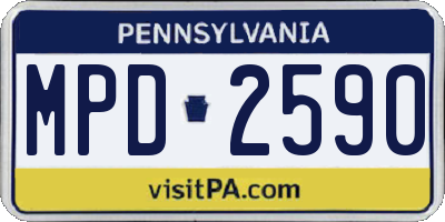 PA license plate MPD2590