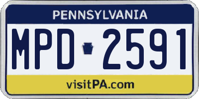 PA license plate MPD2591