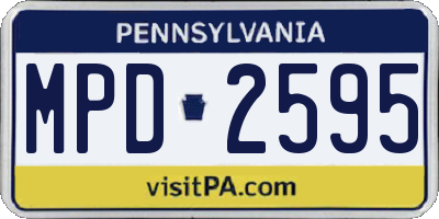 PA license plate MPD2595