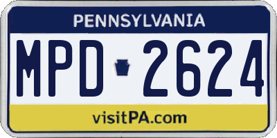 PA license plate MPD2624
