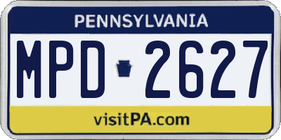 PA license plate MPD2627